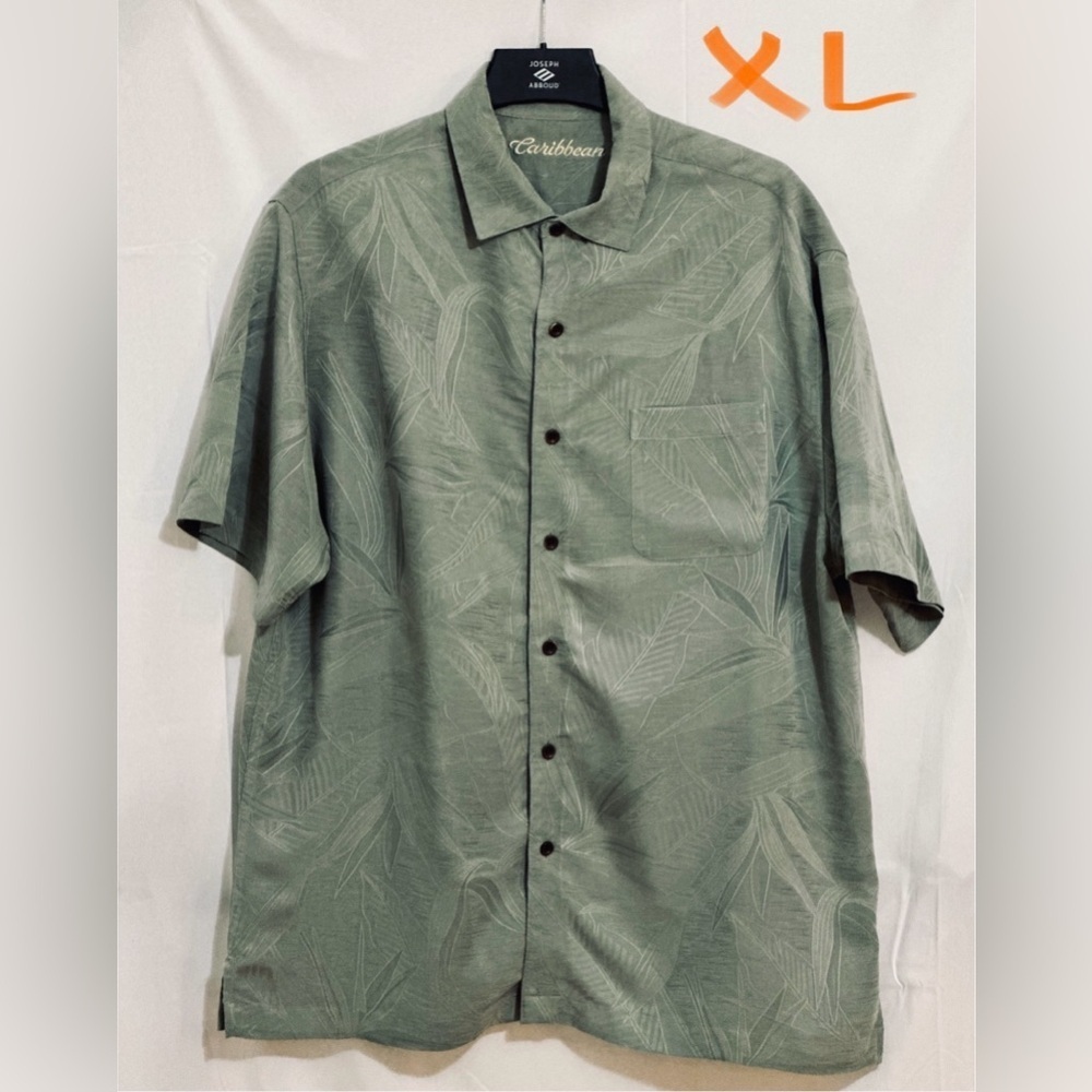 MENS LT GREEN CASUAL BUTTON DOWN TOP